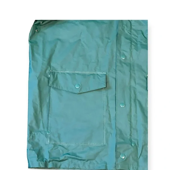 Columbia Men's Large Green Hood Snap Zip‎ Pockets Breathable Waterproof Jacket - Picture 12 of 15